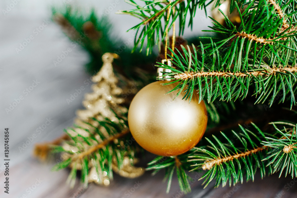 decorative Christmas elements on wooden background decorative Christmas elements on wooden background
