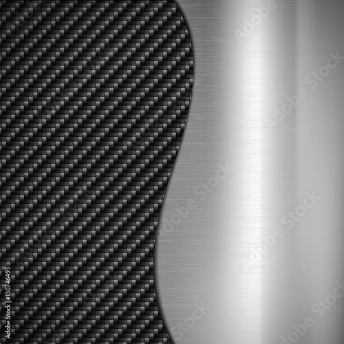 Industrial background of metal and carbon fiber. Stock vector re