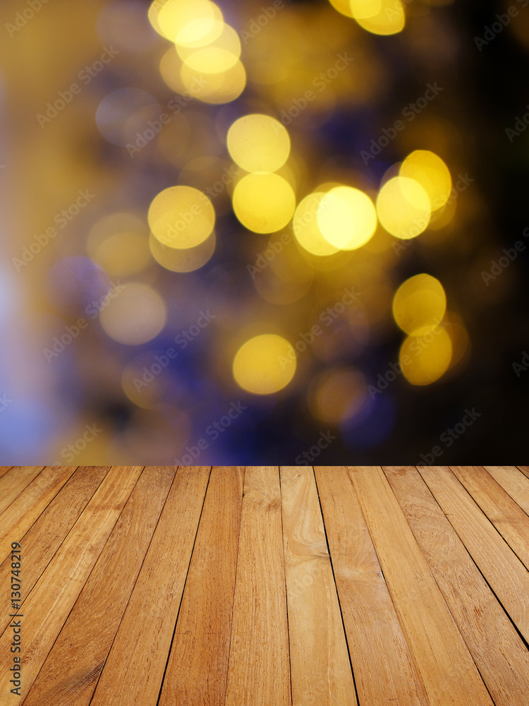 Wood decking with bokeh. Wood decking with bokeh.