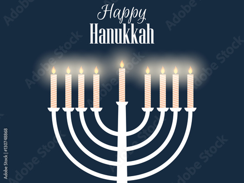 Happy hanukkah. Hanukkah candles flat design. Vector illustration.