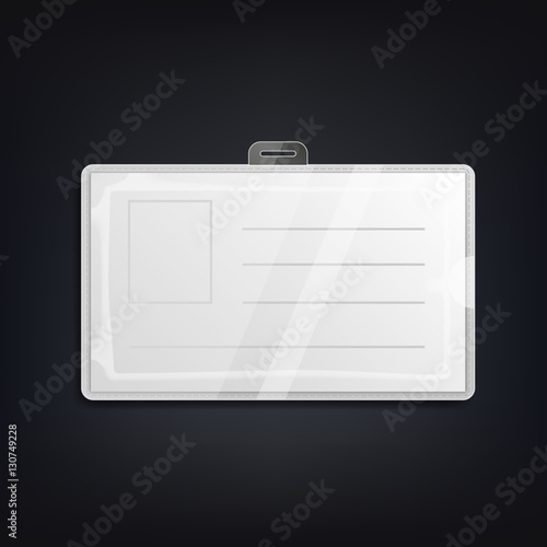 Vector illustration of realistic plastic id template