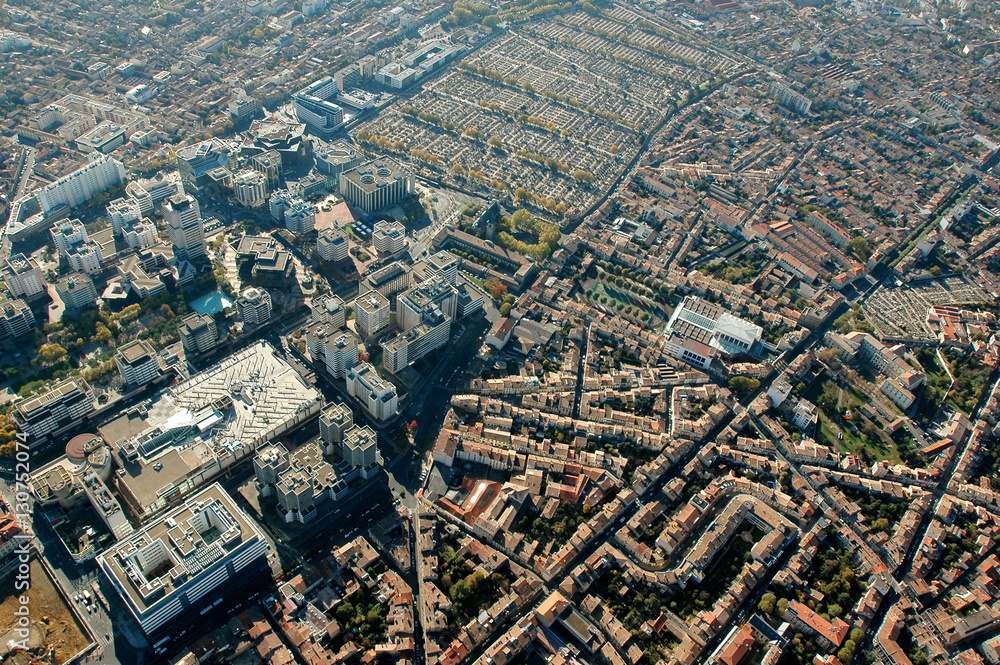 Aerial view of the city of Bordeaux, France