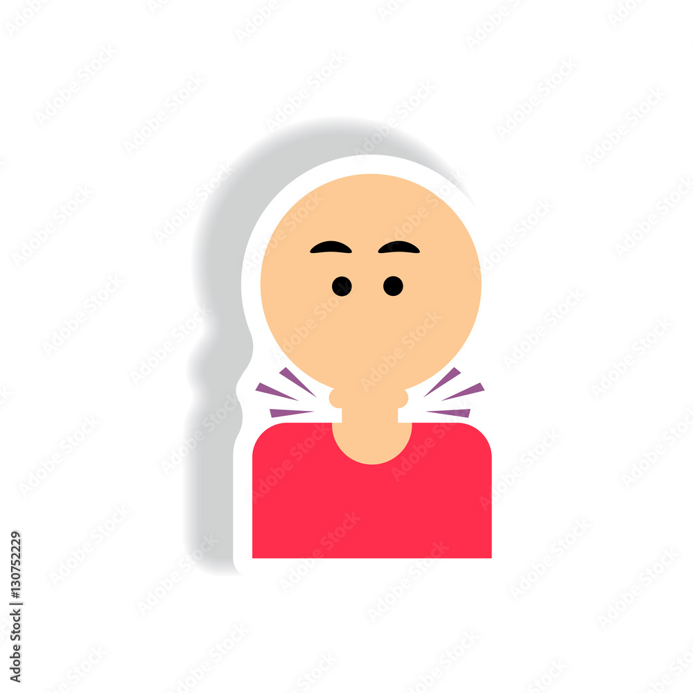 sore throat Vector paper sticker various symptoms of AIDS on human blinds sore throat Vector paper sticker various symptoms of AIDS on human blinds