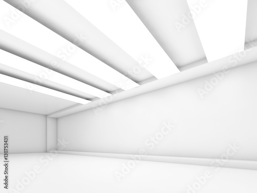 Abstract empty white interior 3d render