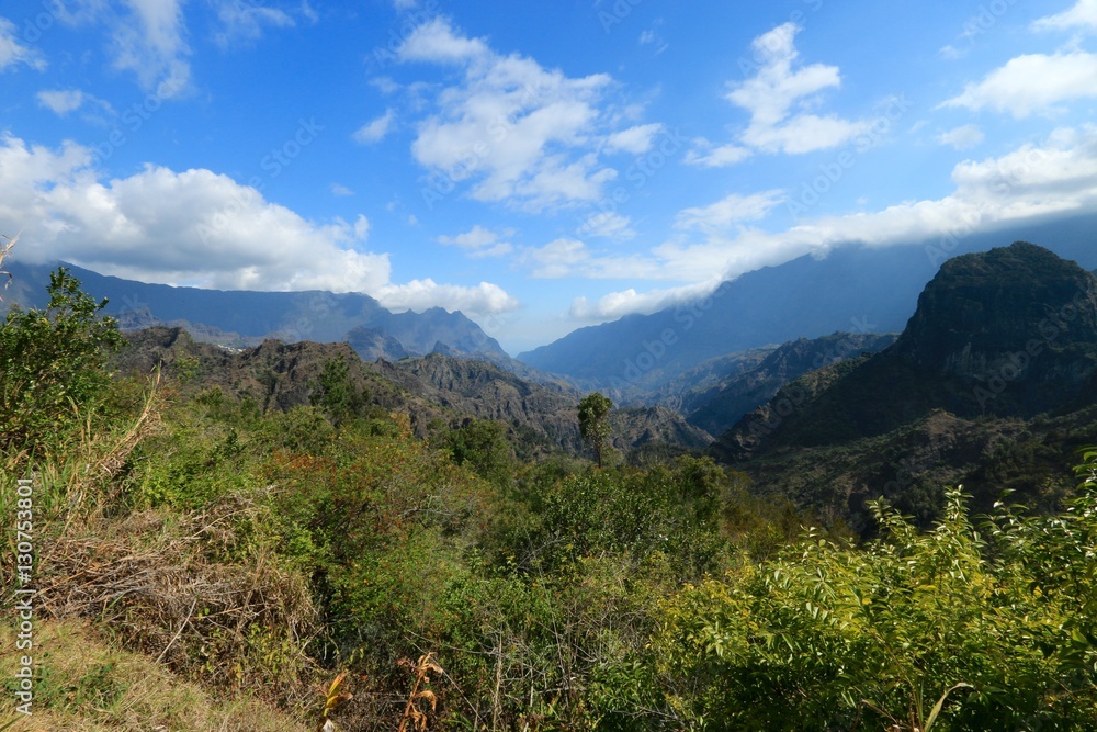 landscape of the Circus of Cilaos on the Reunion Island, France, october 2016
