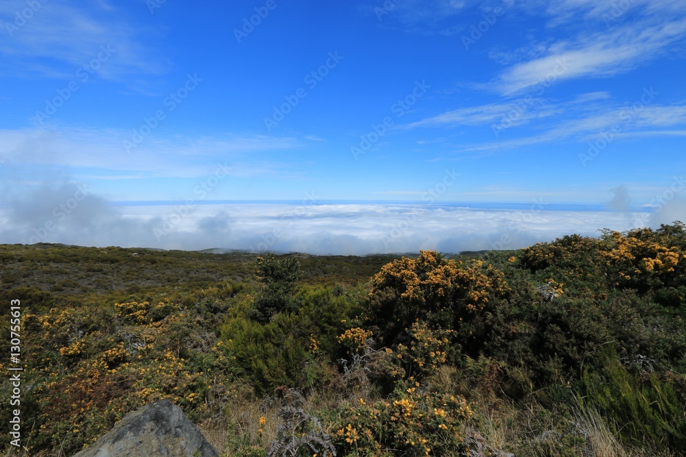 Fototapeta premium PITON MAIDO, LA REUNION, FRANCE : Mafate circus from viewpoint of piton Maido, La Reunion island, october, 2016 
