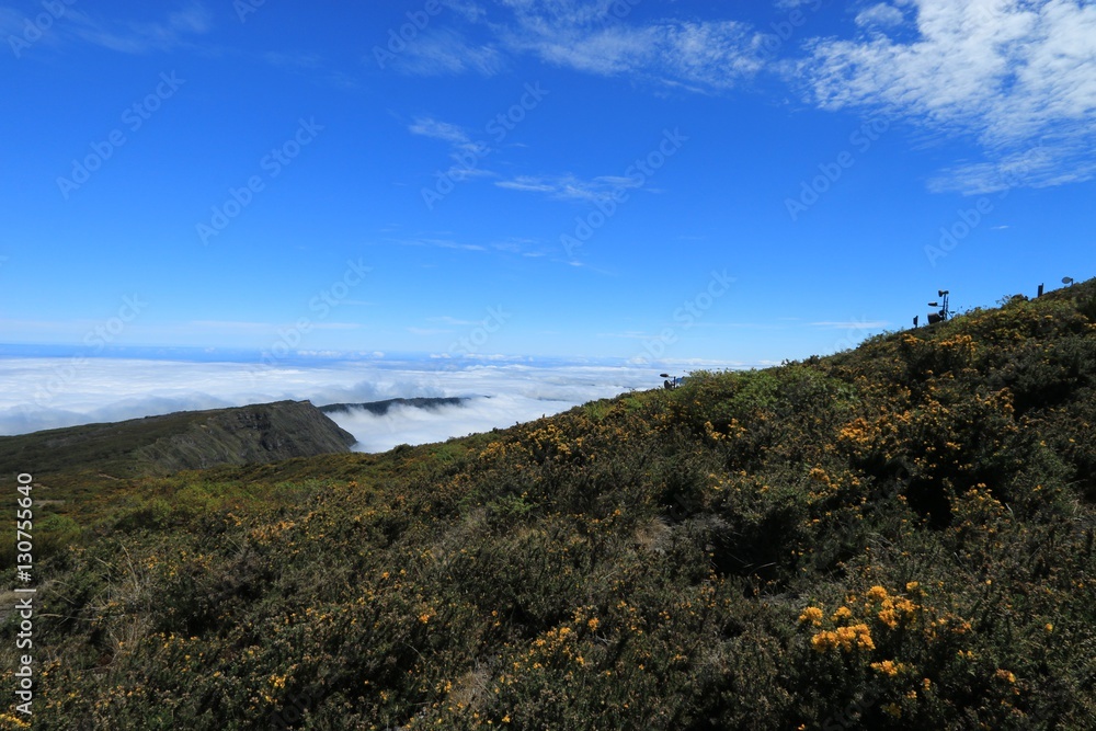 Fototapeta premium PITON MAIDO, LA REUNION, FRANCE : Mafate circus from viewpoint of piton Maido, La Reunion island, october, 2016 