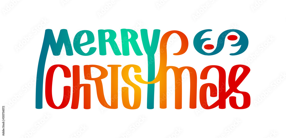 Merry christmas. Calligraphy clip-art, illustration. Suitable for poster or web banner. Isolated on white Merry christmas. Calligraphy clip-art, illustration. Suitable for poster or web banner. Isolated on white