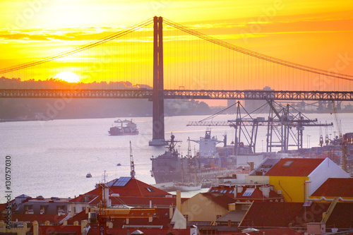 Lisbon at sunset, Portugal
