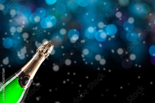 Champagne celebration of the New Year on Christmas background © jaroslavkettner