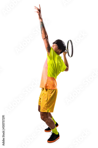 Asian tennis player man © luismolinero