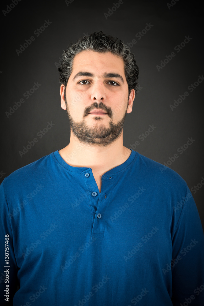 Fototapeta premium Handsome man doing different expressions in different sets of clothes: thinking