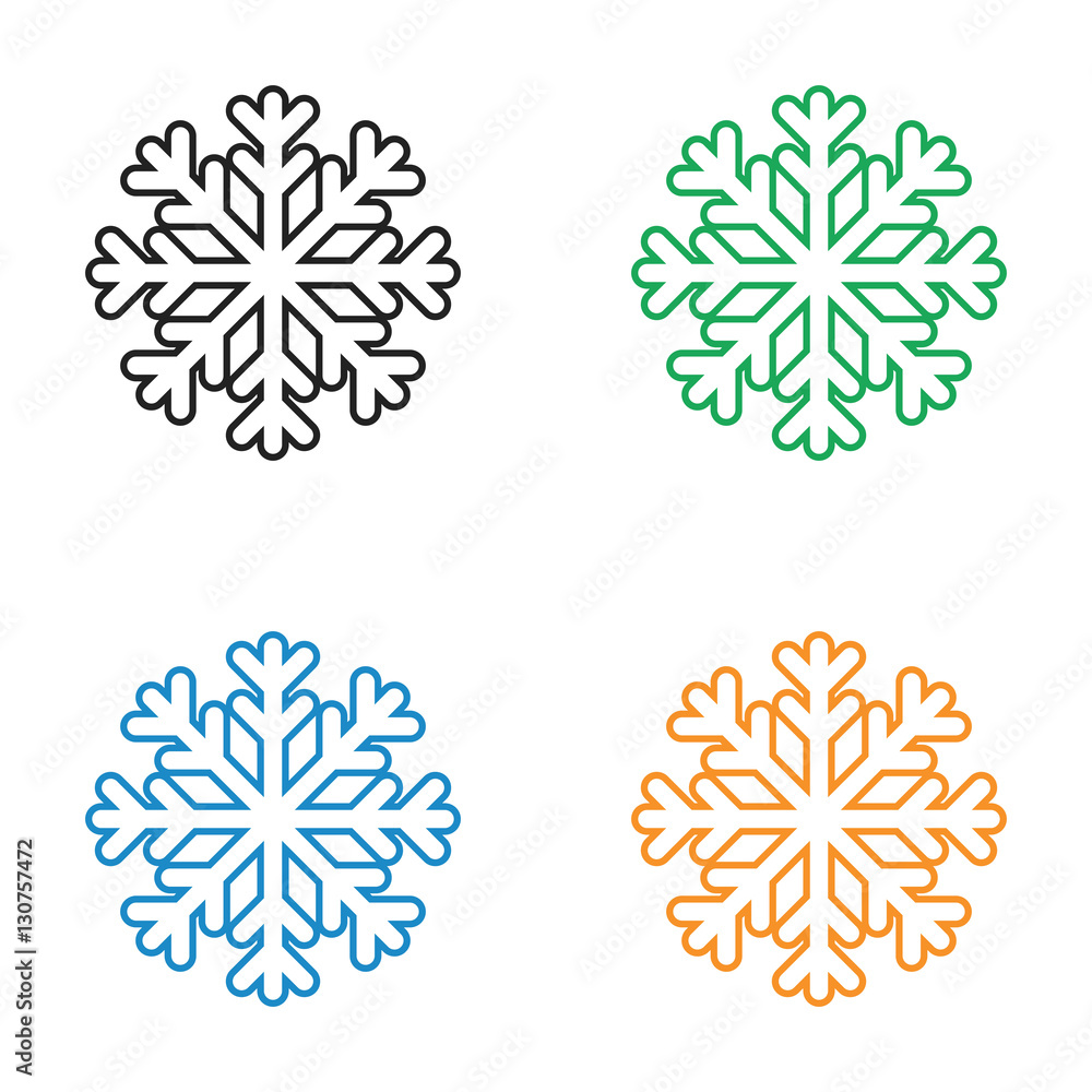 Christmas snowflakes icon line style Christmas snowflakes icon line style