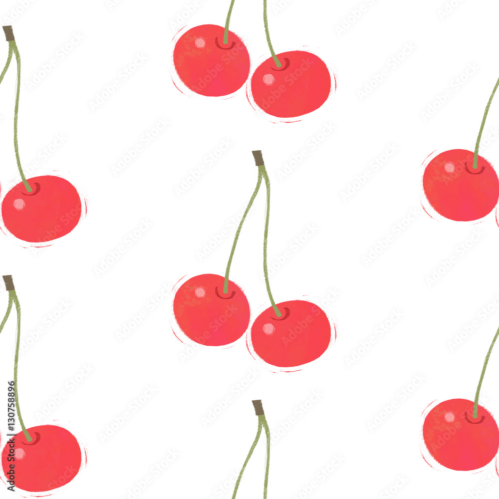 Fresh cherries seamless pattern Fresh cherries seamless pattern