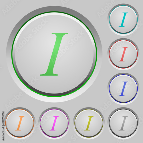 Italic font type push buttons