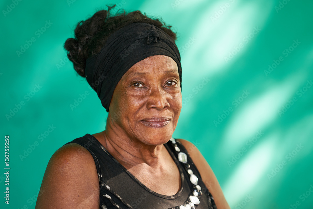 Real People Portrait Happy Elderly African American Woman Stock Photo