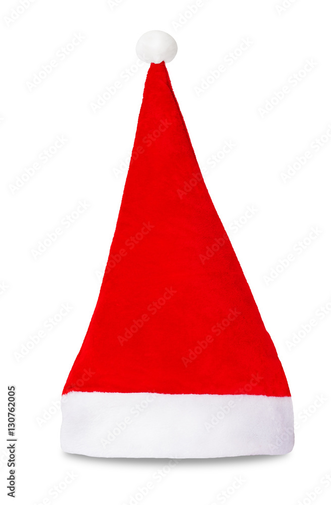 Red Santa Claus hat isolated on white background Red Santa Claus hat isolated on white background