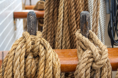 Ropes from the Elissa in Galveston Texas