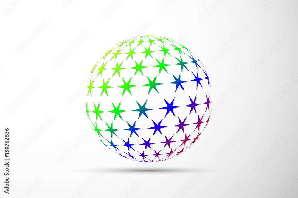 Abstract vector globe logo and star. Abstract vector globe logo and star.