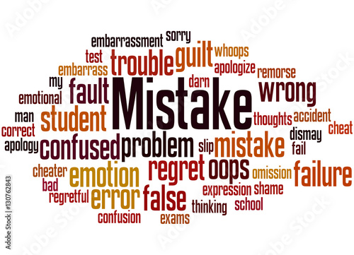 Mistake, word cloud concept 3 photo