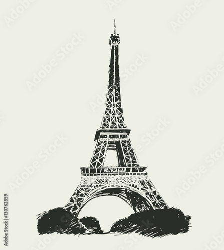 Fototapeta Naklejka Na Ścianę i Meble -  Eiffel tower on white background
