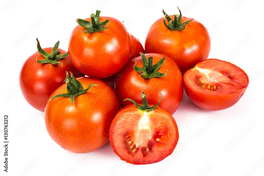 Red Tomatoes Isolated on a White Background Red Tomatoes Isolated on a White Background