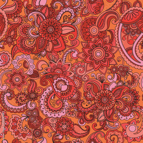 Seamless background cucumber in red color