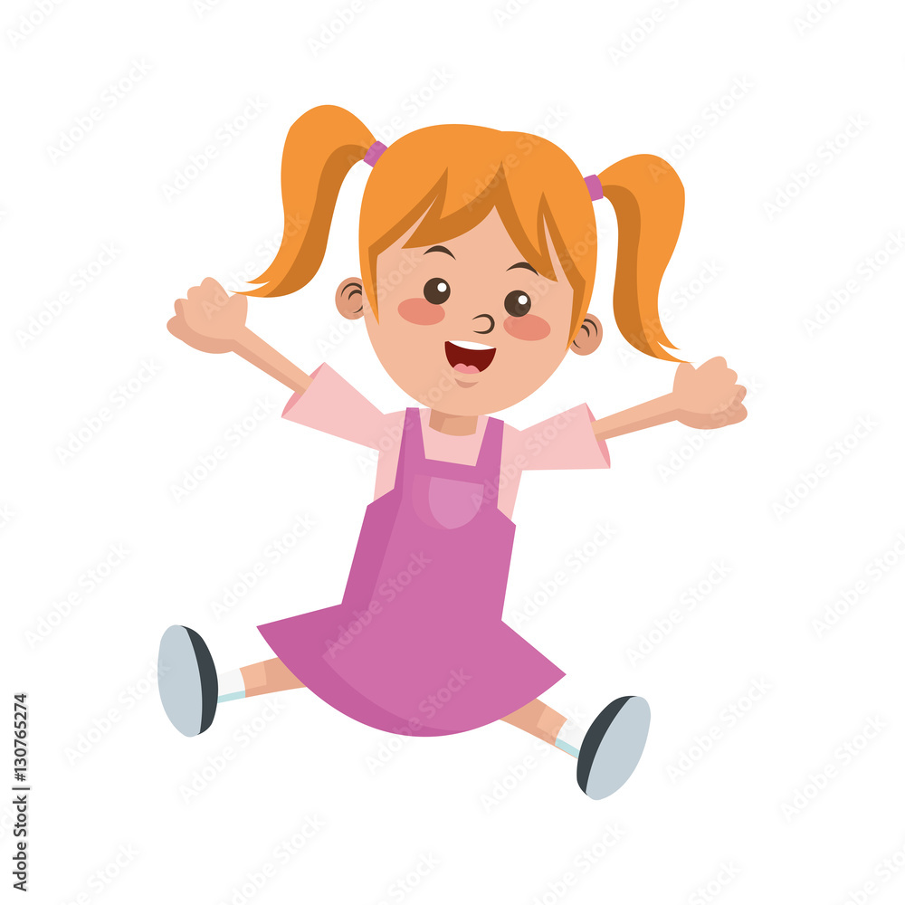 Girl cartoon icon. Kid childhood little and people theme. Isolated design. Vector illustration Girl cartoon icon. Kid childhood little and people theme. Isolated design. Vector illustration