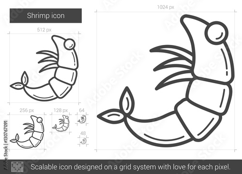 Shrimp line icon.