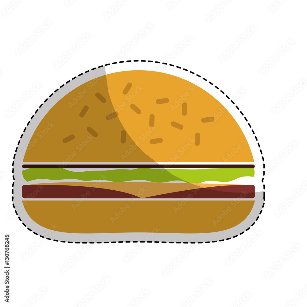 hamburger icon over white background. fast food concept. colorful design. vector illustration hamburger icon over white background. fast food concept. colorful design. vector illustration
