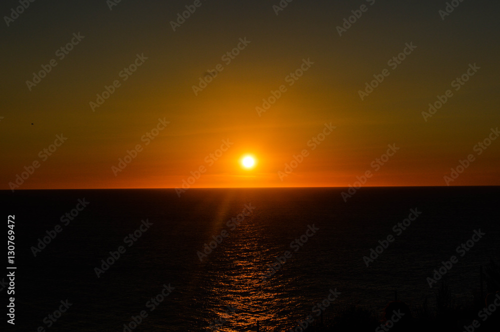 Fototapeta premium Coucher de soleil a Etretat