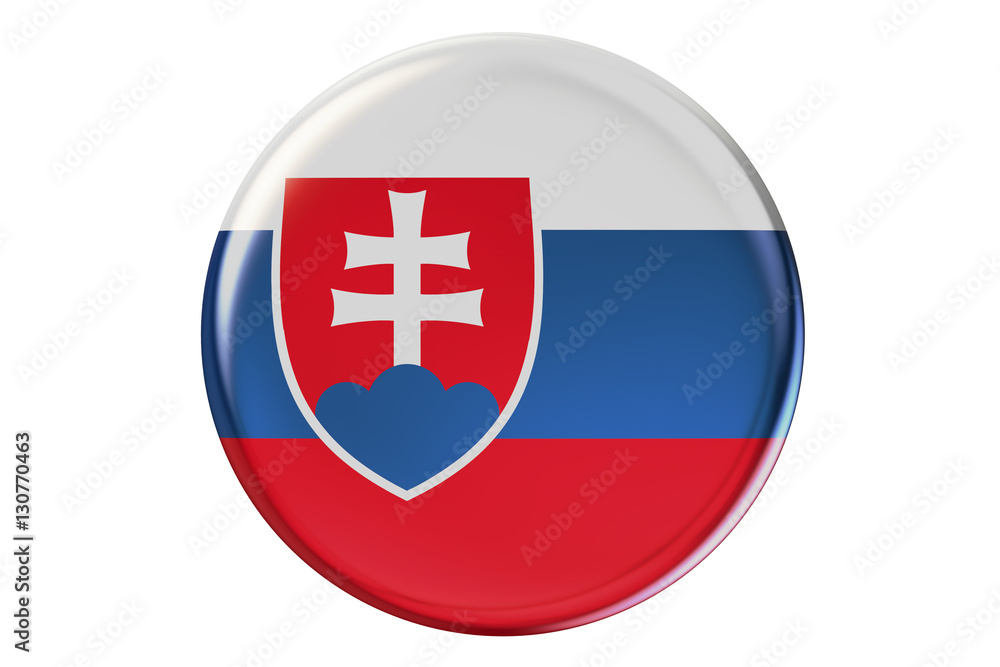 Obraz premium Badge with flag of Slovakia, 3D rendering