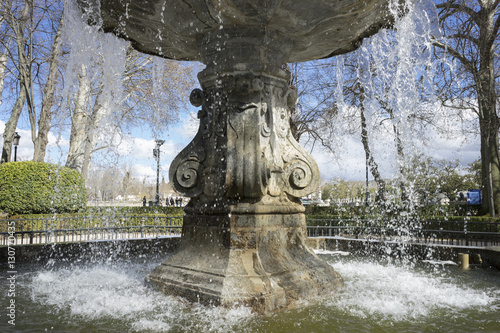 Fountains and gardens of the palace of Aranjuez in Madrid, Spain