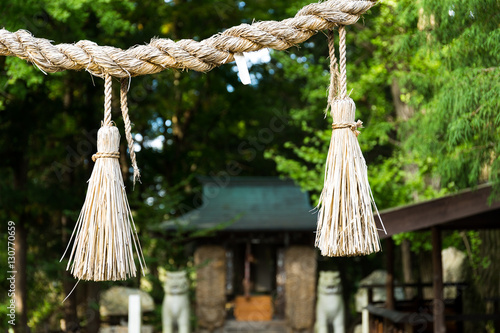 Rope from rice straw in Japanese temple © leungchopan