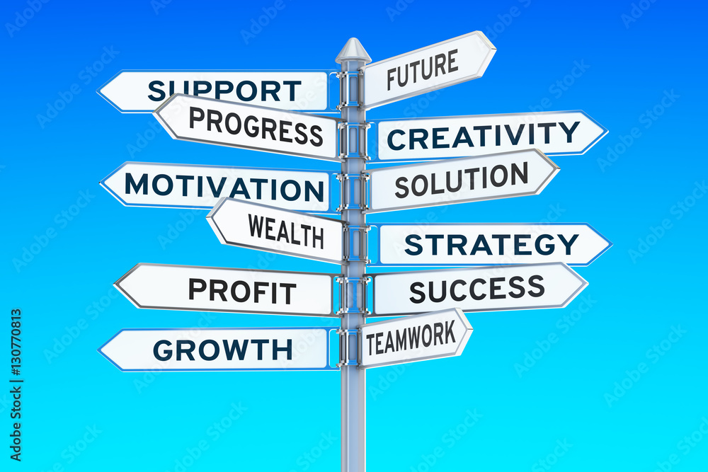 successful business concept on the road signpost, 3D rendering successful business concept on the road signpost, 3D rendering