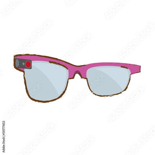 pink ar smart glasses device virtual vector illustration eps 10