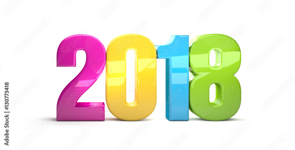 2018 colorful isolated over white 3D render 2018 colorful isolated over white 3D render