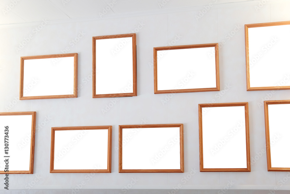 Empty frame from a picture, document, diploma or commendation on a wall