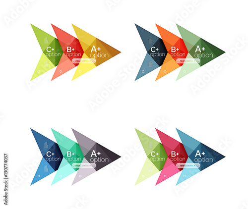 Colorful vector option banner arrow templates, infographic layouts