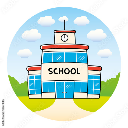 School building front view.