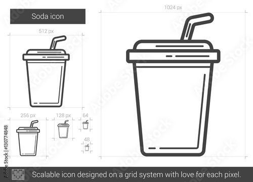 Soda line icon. photo