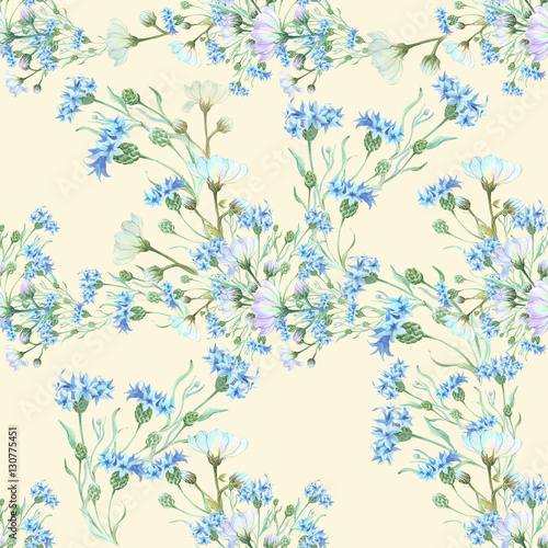 Flower arrangement, flowers in watercolor, seamless pattern. Wallpaper. Use printed materials, signs, items, websites, maps, posters, postcards, packaging.