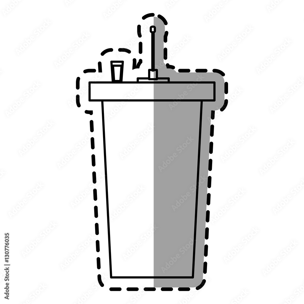 disposable glass plastic drink. Isolated design. Vector illustration