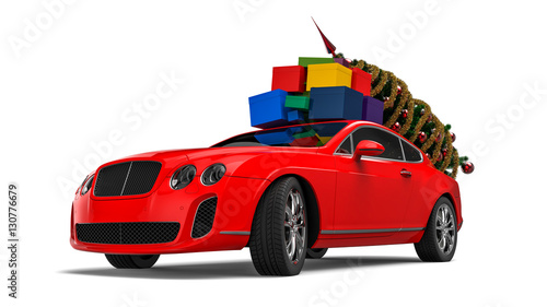 Santa Luxury Car   3D render image representing a Luxury Santa car 
