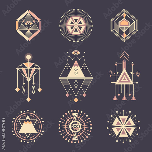 Vector set of sacred geometry.