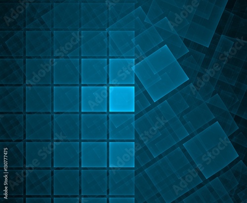 Squared fractals on blue