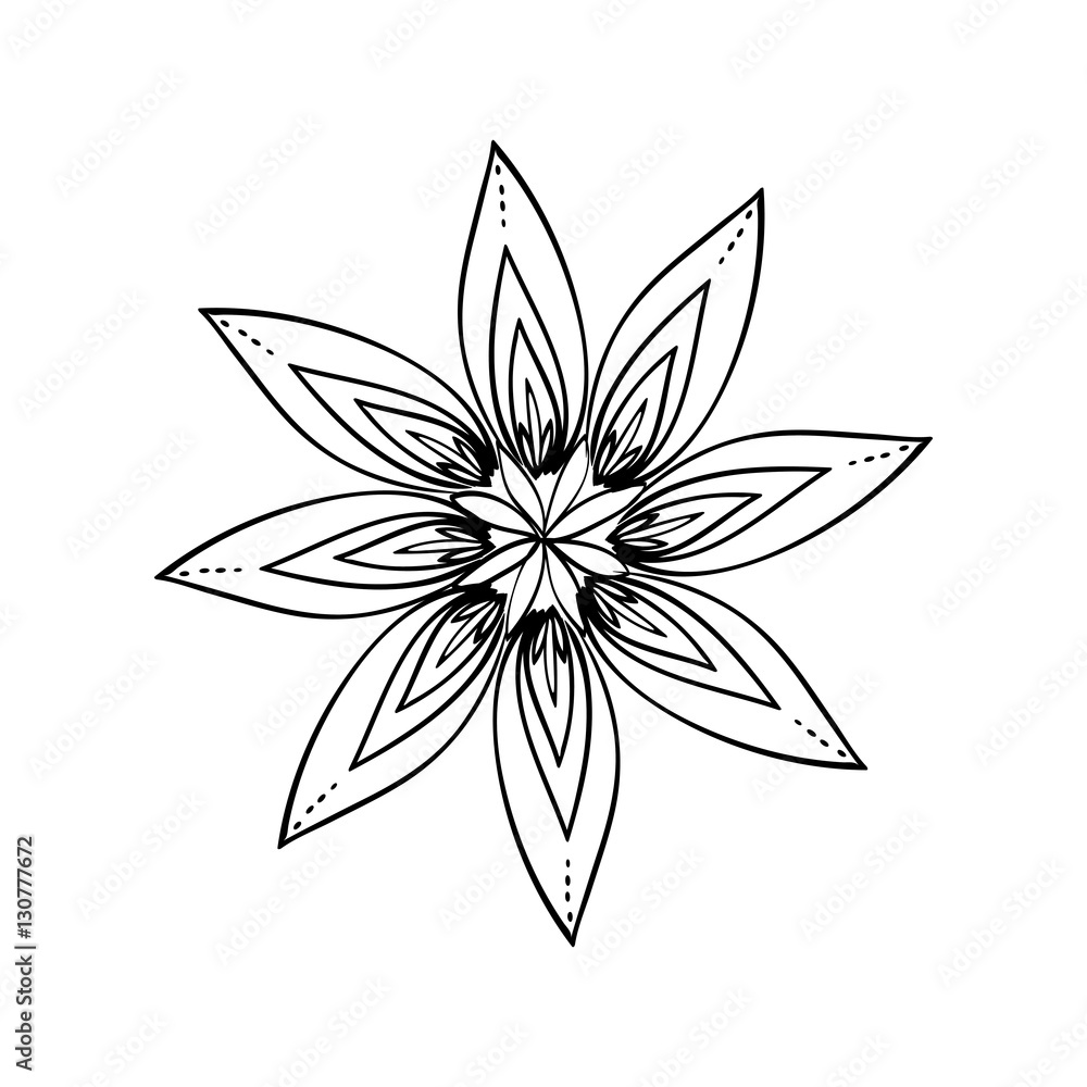 Beautiful flower in black and white icon vector illustration graphic design Beautiful flower in black and white icon vector illustration graphic design