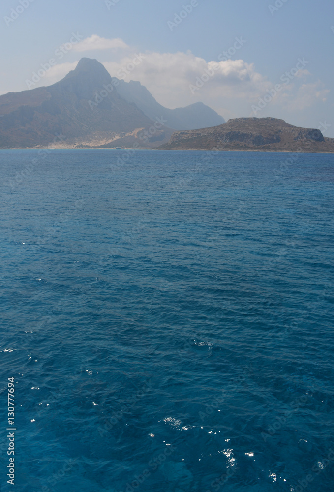 Amazing color of the water the Mediterranean Sea, beautiful Crete