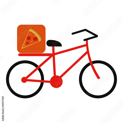 pizza food delivery bicycle vector illustration eps 10