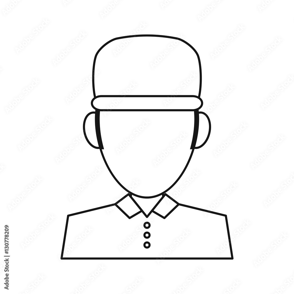 portrait delivery pizza boy outline vector illustration eps 10 portrait delivery pizza boy outline vector illustration eps 10
